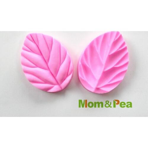 Mom&Pea 0498 Free Shipping Leaf Shaped Silicone Press Mold Cake Decoration Fondant Cake 3D Mold Food Grade Silicone Mould