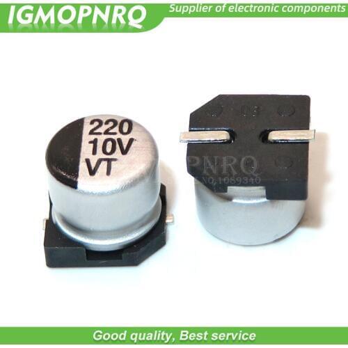 10pcs 10V220UF 6.3*5.4mm SMD aluminum electrolytic capacitor 220uf 10v 10V220UF-SMD