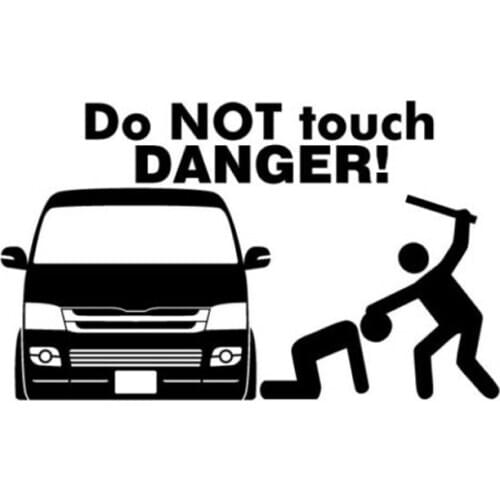 13.8cm*8.3cm Car Styling Funny Do Not Touch Danger Reminder Window Stickers C5-1277