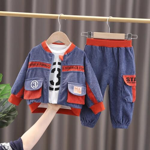 New Spring Autumn Children Boys Girls Cotton Clothing Sets Baby Sport Hoodies T-shirt Pants 3Pcs/Sets Fashion Toddler Tracksuits