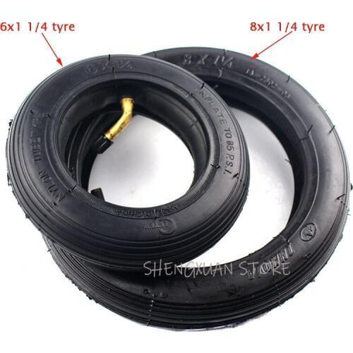 6 / 8 inch Pneumatic Wheel tyres 6X1 1/4 8x 1 1/4 tire Inner Tube fits many gas electric scooters and e-Bike A-Folding Bike