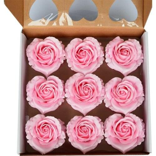 9pcs/box 10CM Soap Rose Artificial Rose Flower Head Soap Flower Head for Valentines Day Gift Love Gift DIY Wedding Home Decor