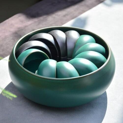 Large Ceramic Tea Basin Manual Kiln Baked Earthenware Tea Basin Tea Leaf Bucket Writing-Brush Washer Bei Xi Tea Set Sitee