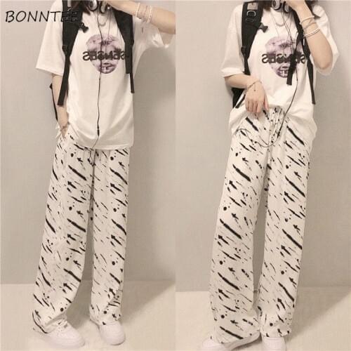 Women Casual Pants Elastic Waist Zebra Striped Harajuku Stylish Designer Loose Soft Hot Sale Female All-match Ulzzang Spring New