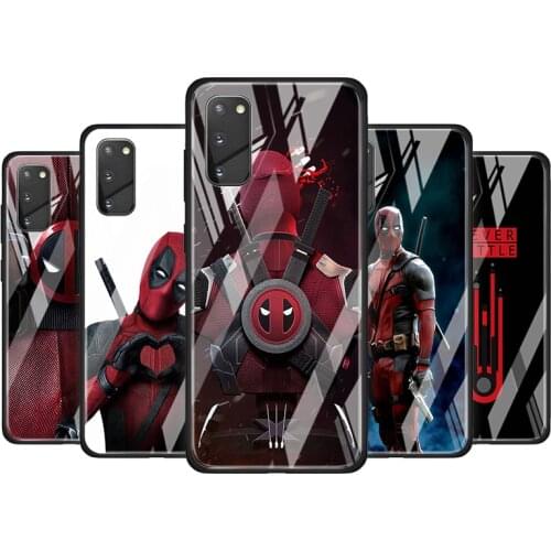 Deadpool Marvel Art Tempered Glass Cover For Samsung Galaxy S20 S10 S9 S8 S10E FE Ultra Plus Lite 5G Phone Case