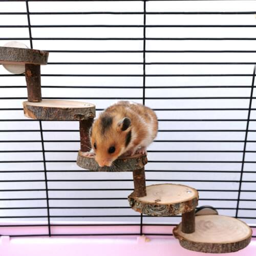 Hamster Wooden Ladder Mini Pet Bridge Toy For Cage Safe Pet Climbing Stair Training Tool For Hamsters Sugar Glider And Parrots