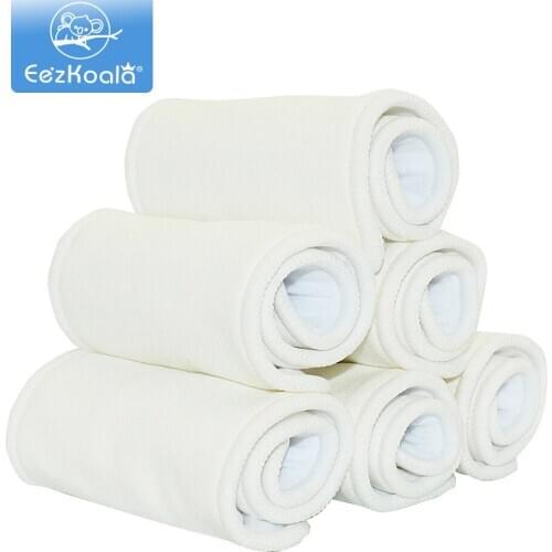 EezKoala 5/10 pcs 4 layers Bamboo Cotton Cloth Diaper Insert Washable Cloth Nappy for Baby Diapers 35*13.5cm Baby diaper insert