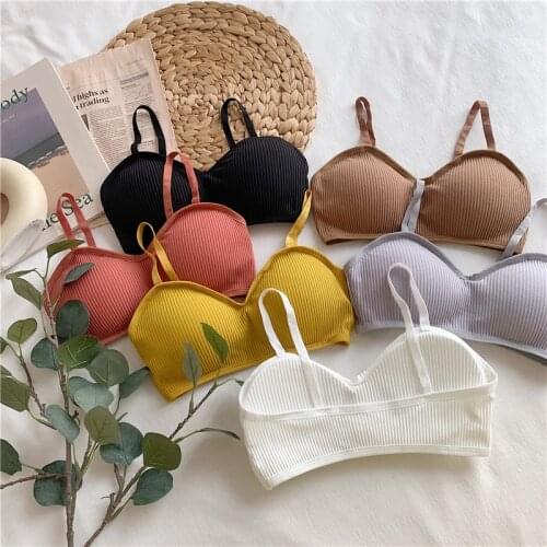 Bandeau Bra Womens Tube Top Female Crop Top Cotton Underwear Bralette Sexy Lingerie No Rims Bra Student Wrapped Chest