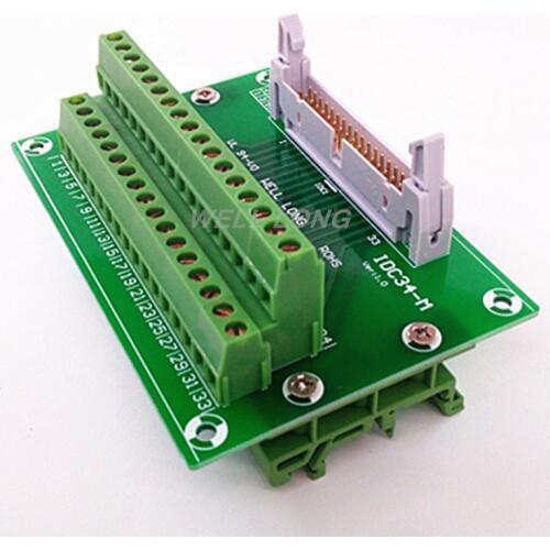 IDC34 2x17 Pins 0.1" Male Header Breakout Board, Terminal Block, Connector