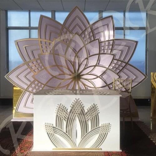 Exquisite Flower Pattern PVC 2021 New Ideas Dining Table Design For Wedding