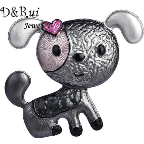 Korean Fashion Cartoon Dog Brooches & Pin Womens Alloy Metal Big Animal Pet Jewelry Charm Kids Girls Birthday Gifts for Party