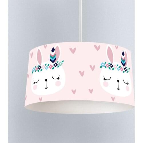 Lamp For Kids Bedrooms Light Chandelier for Living Room Childrens Room Powder Pink Rabbit Pattern 1405