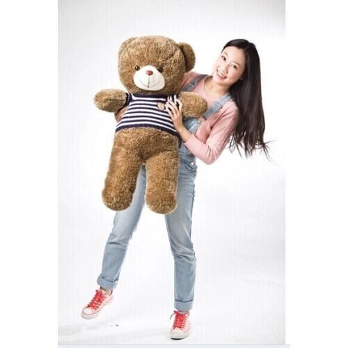 Stuffed animal 70cm blue& white stripes sweater Teddy bear plush toy soft doll throw pillow gift w1702