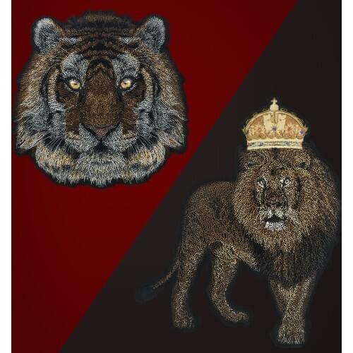 Exquisite embroideryTigerLion Badges for Patches AppliqueDIY Decorationpunk ClotheshandbagFree Shipping Products from aliexpress