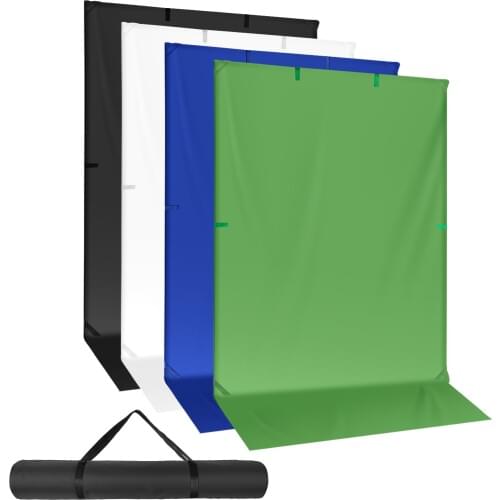 Neewer Chromakey Green/Blue and Black/White Backdrop, Reversible Photography Background for Photo Studio Shooting,Live Streaming