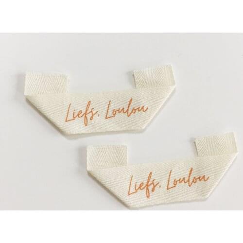 Very Cheaper Custom Printed Logo Mitre Fold Clothing Neck Soft Cotton Label For Garment