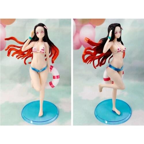 Anime Wholesale Ghost mie zhi Edge zao men Nezuko Swimsuit Standing Model Boxed Hand