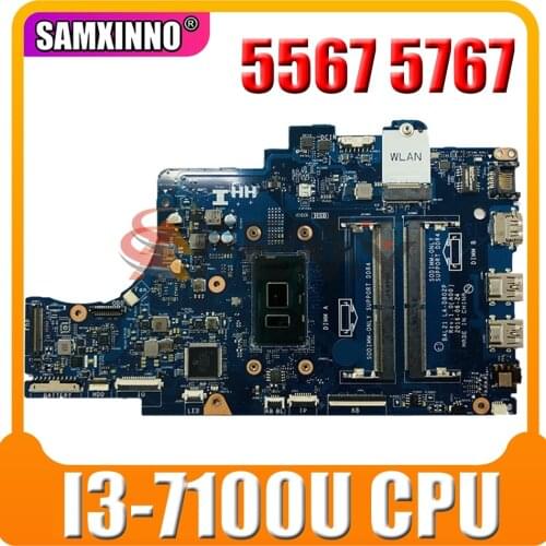 Original Laptop motherboard For DELL Inspiron 5567 5767 P66F Core I3-7100U Mainboard BAL21 LA-D802P CN-057K0H 057K0H SR2ZW