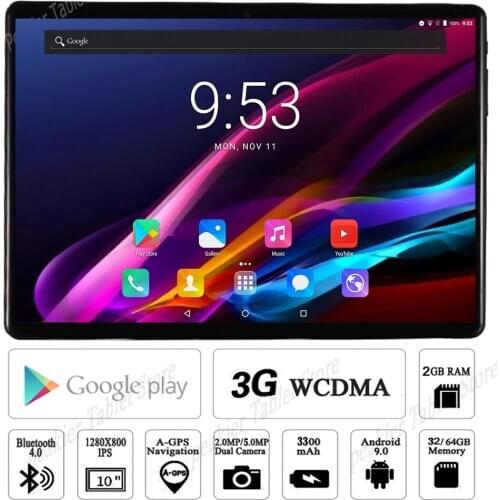 2021 New Sales Hot 10 inch Tablet Android 9.0 1280*800 IPS 3G MT6580 Quad Core 2GB RAM 32GB ROM 5MP WiFi GPS планшет 10.1+Gifts
