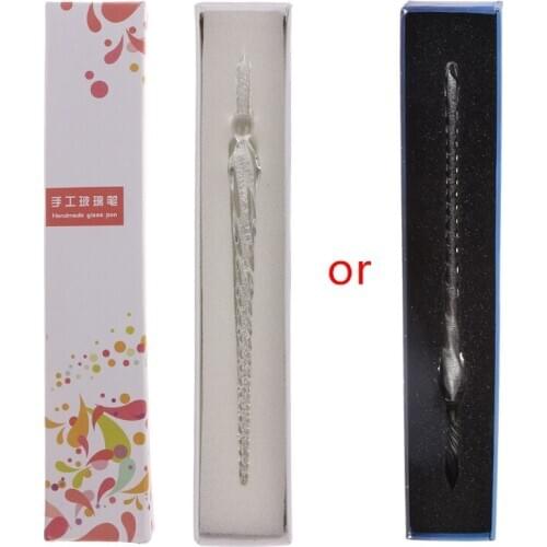 Vintage Handmade Glass Dip Signature Ink Fountain Pen Writing Tool Offices School Stationery With Gift Box