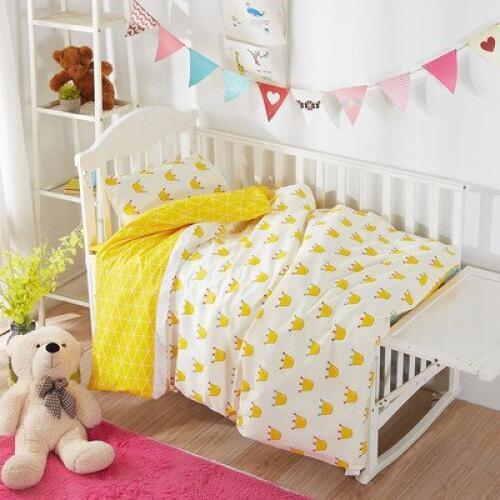 With Filling Crown Kids Bedding Set for Child Bedroom Decor Bed Cotton Baby Bed Linens,Duvet /Sheet/Pillow