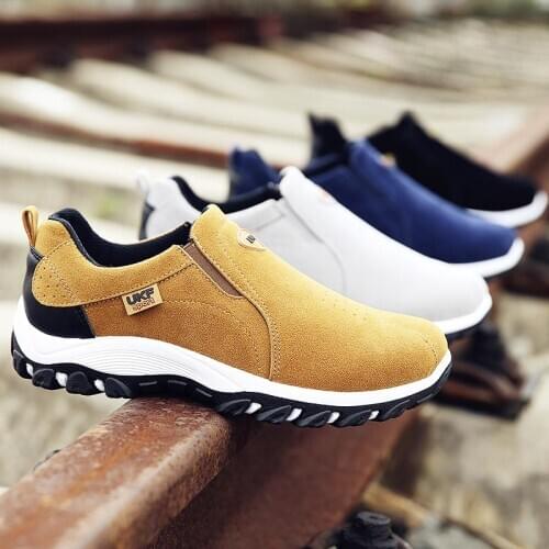 Slip-on hiking shoe casual solid sneakers men shoes flock PU comfortable outdoor shoes men sneakers plus size zapatillas hombre