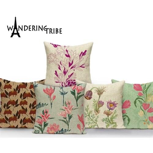 Plant Flowers Style Pillow Cases Pillowcases Sofa Cushion Pillow Cases Decorative Petal Wall Art Home Cushions Cover Kissenbezug