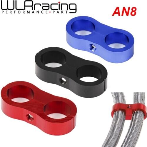 1Pcs AN8 Braided Rubber Hose Line Clamp Aluminum Anodized Line Separator Separator Divider Clamp Kit Black Blue