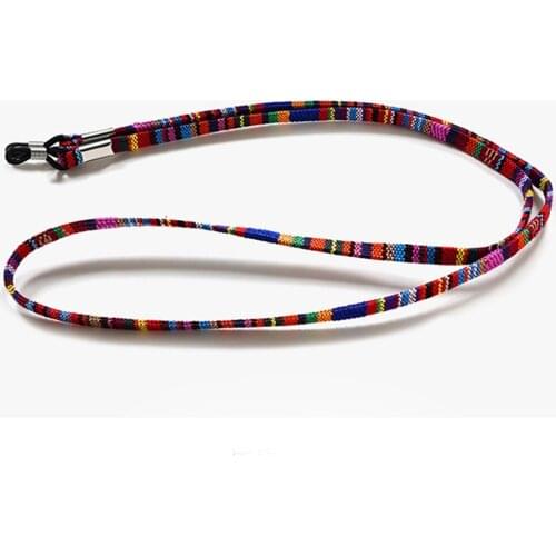 100pcs 5mm Rainbow purple Elegent Eyeglass sunglasses cotton neck string cord retainer strap eyewear lanyard holder