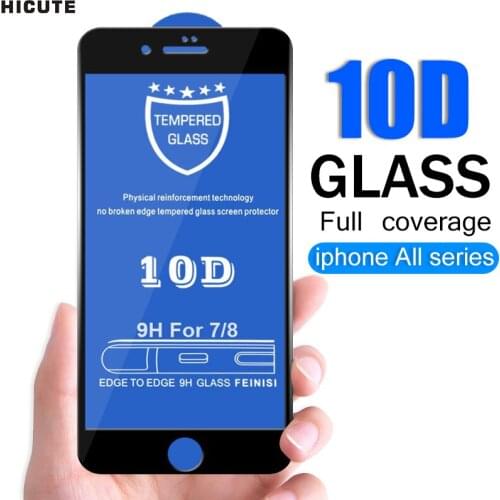 10D Full Coverage Screen Protector For iPhone 12 Mini 11 Pro Max Xr Xs X Protective Glass Film On SE2 7 8 Plus 12pro 12promax