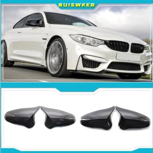 2PCS Carbon Fiber Car Side Mirror Cover Outside Rearview Mirror Cover Caps Replacement For BMW F80 M3 &F82 M4 2015-2018