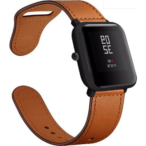 22mm watch strap For Xiaomi Huami Amazfit GTR 47mm/GTR2/stratos 2/3 Genuine leather watchband sport bracelet Amazfit pace band