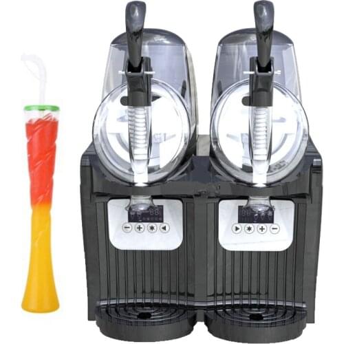 220V 2 Tank Electric Automatic Slush Make Machine Soft Ice Slush Sand Ice Tea Juice Making Machine Commercial Use 2L*2
