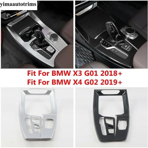 ABS Wood Grain / Carbon Fiber Accessories For BMW X3 G01 2018 - 2021 X4 G02 2019 - 2021 Car Gear Shift Frame Decor Cover Trim