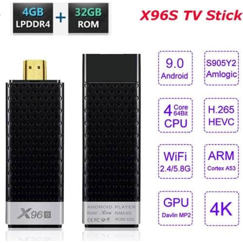 Amlogic S905Y2 Smart TV Stick Android 9.0 TV Box X96S 4GB 32GB X96 Mini PC 2.4G 5G Dual Wifi BT 4.2 DDR3 Android Box 2GB 16GB