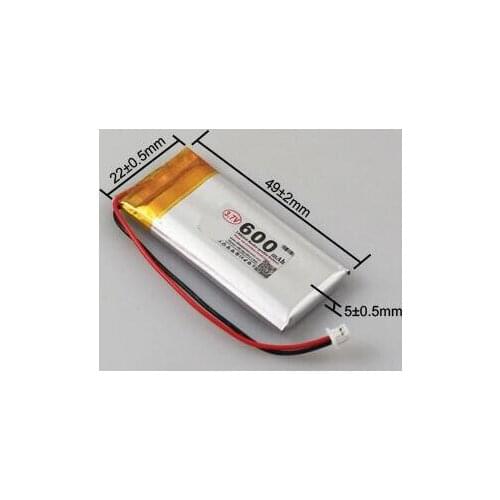 Free shipping 2pcs/lot 502248 502250 3.7V 600mAh Li-Polymer Rechargeable Battery for MP3 MP4 bluetooth speaker learning machine