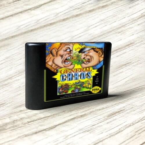 General Chaos - USA Label Flashkit MD Electroless Gold PCB Card for Sega Genesis Megadrive Video Game Console