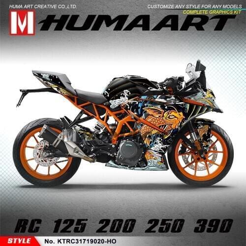 HUMAART Vinyl Stickers Full Decal Kit for RC 125 200 250 390 2014 2015 2016 2017 2018 2019 2020(Style NO.KTRC31719020-HO)