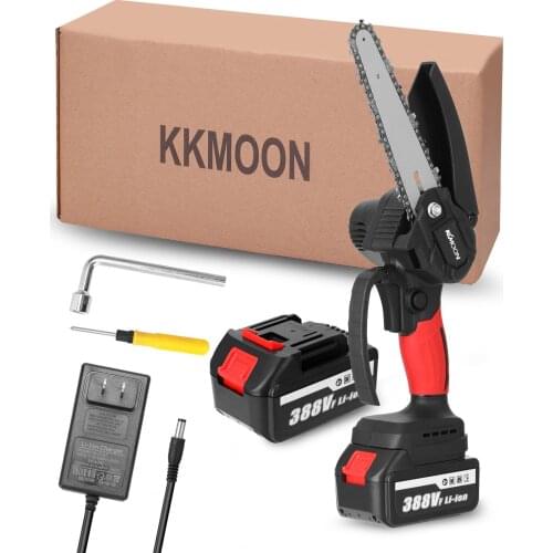 KKmoon 21V 6inch Portable Electric Pruning-Saw Small Wood Spliting Chainsaw Brush Motor Woodworking Tool for Garden Orchard