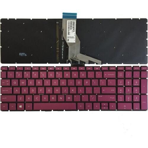 US Backlit laptop keyboard for HP 15-bs070wm 15-bs091ms 15-bs095ms 15-bs013ds Black/Fuchsia/Green