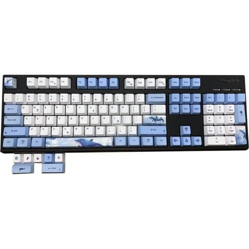 Blue Whale Design OEM PBT Sublimation Keycaps For Cherry Mx Switch Mechanical Gaming Keyboard Filco Akko IKBC Key Caps Replace