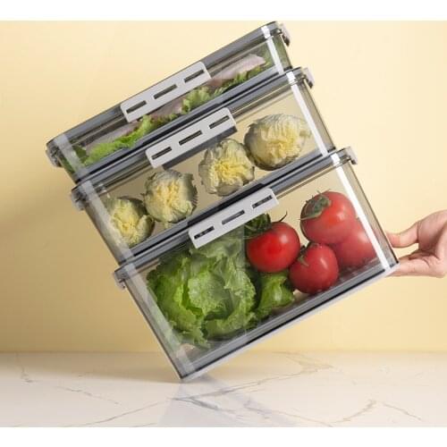 Refrigerator Storage Container Box Food Grade PET Plastic Thickened Timekeeping Frozen Food Storage Kitchen Containers Set