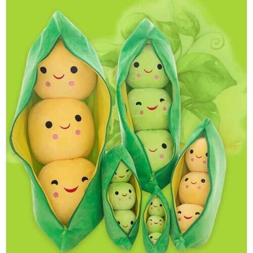 Lovely pea pod plush toy pea doll sleeping pillow Creative Holiday Gift
