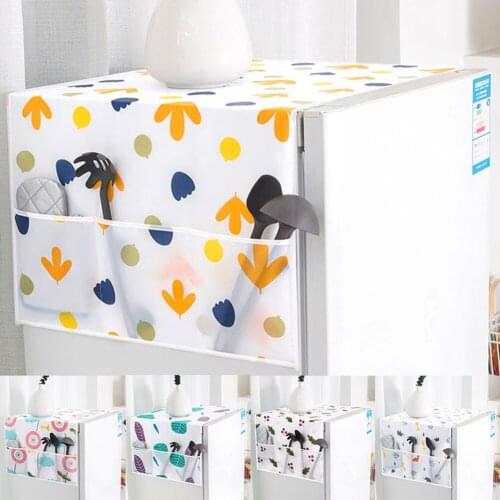Multifunctional Household Refrigerator Anti-dust Cover Hanging Storage Bag for Fridge Washing Machine Top Organizer