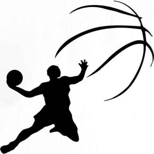 13.8CM13.8CM Fashion Sport Basketball Player Vinyl Black/Silver Car Sticker S9-0279