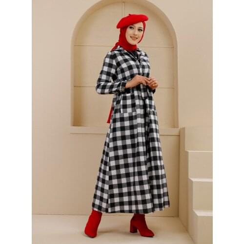 Muslim Dress Women Dubai Abaya Fashion Striped Stitching Dresses Pockets Turkey Robe Kaftan Islamic Arabic Clothing