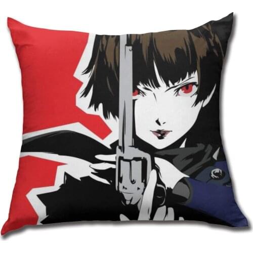Wrenho Persona 5 Makoto Niijima Polyester Fleece Soft Anime body pillow Print Hug Pillowcase Anime Fall Decor Style Pillowcase