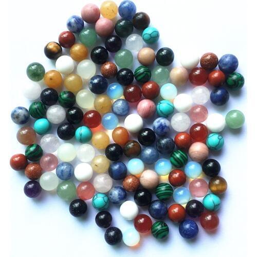 New 2020 Fashion Round Natural&Synthetic Stone Ball Beads No Hole For DIY Jewelry Making 6-7mm 100pcs wholesale DropShipping