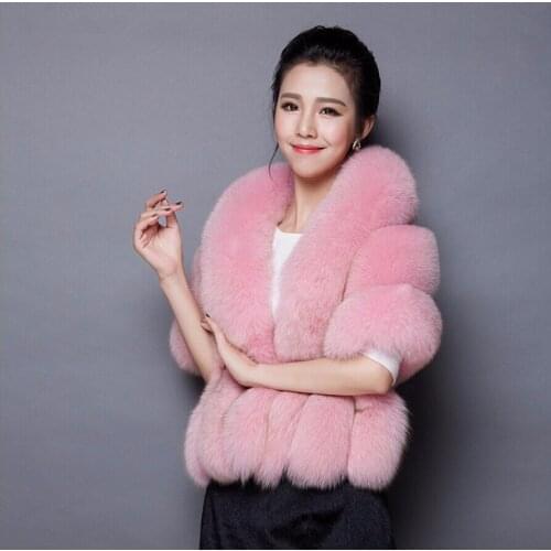 New winter coat luxury artificial fox mink cloak luxury wedding cape cape vest womens coat long faux fur coat fur coat