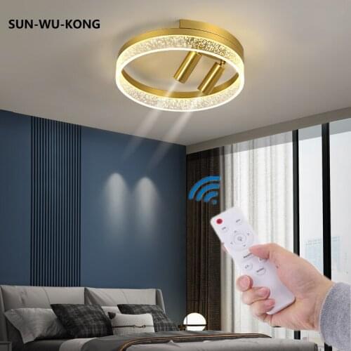 New Modern Led Ceiling Lights For Living room Kitchen Gold Ceiling Room Lighting Corridor Lamp Dimmable with Remote Control 220V